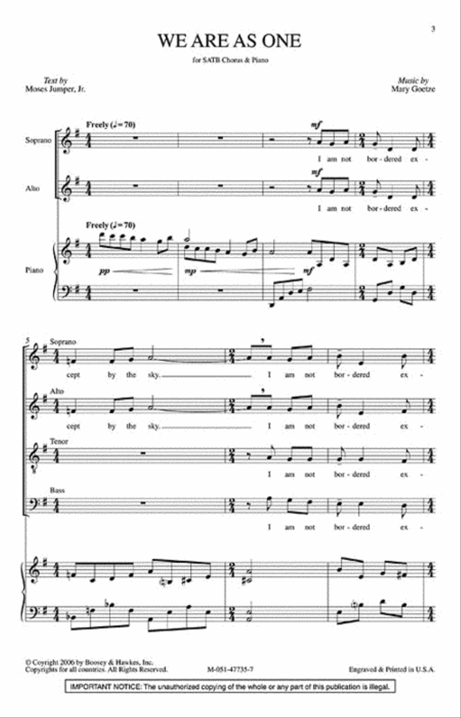 We Are as One We Are as One 4-Part scores gallery preview page 2