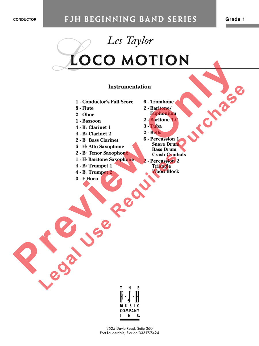 Loco Motion Loco Motion Concert Band scores gallery preview page 2
