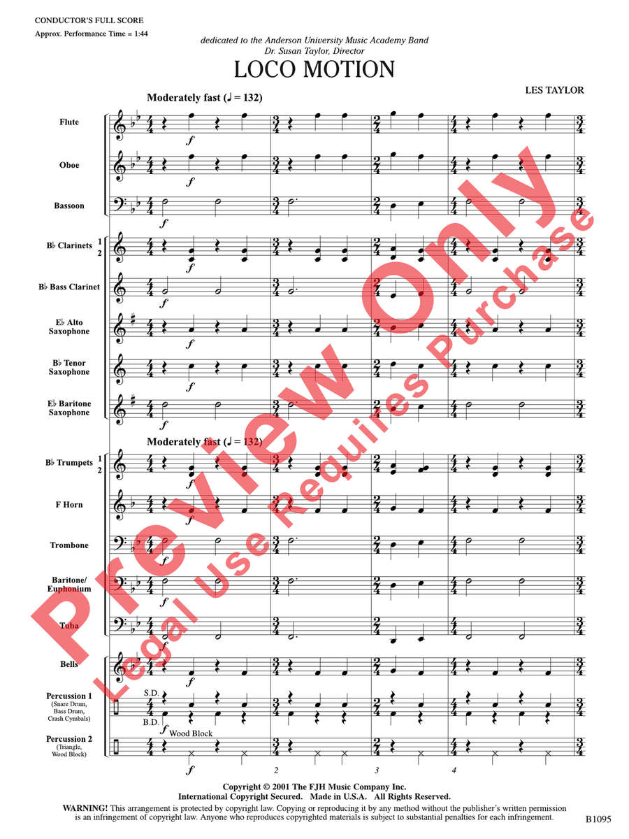 Loco Motion Loco Motion Concert Band scores gallery preview page 4