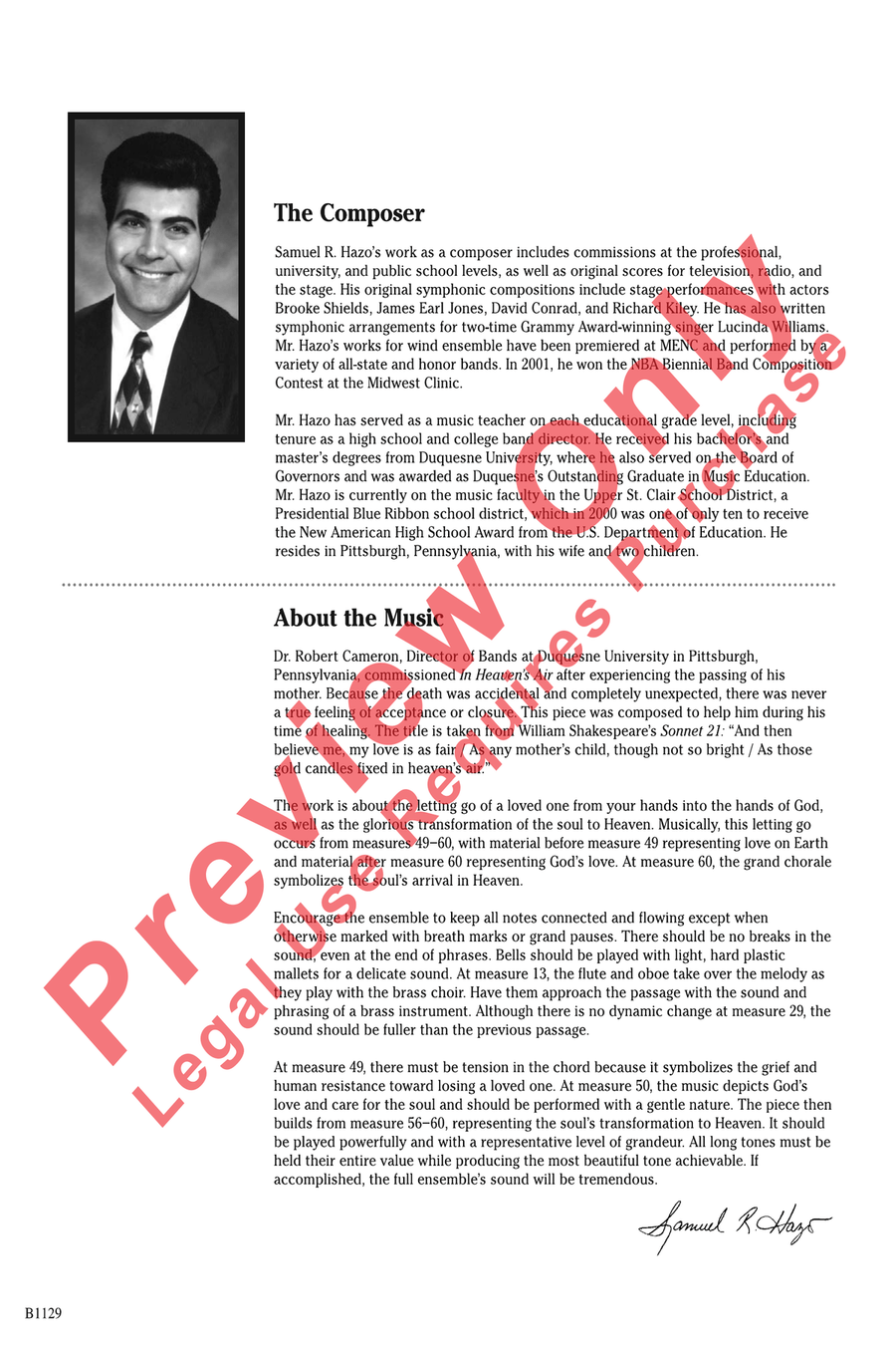 In Heaven's Air In Heaven's Air Concert Band scores gallery preview page 2