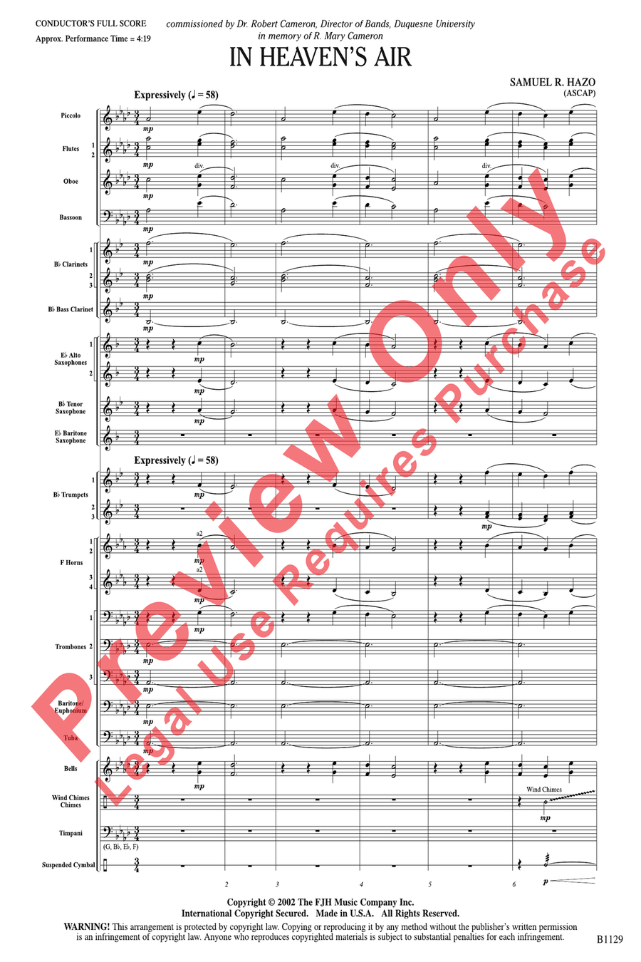 In Heaven's Air In Heaven's Air Concert Band scores gallery preview page 3