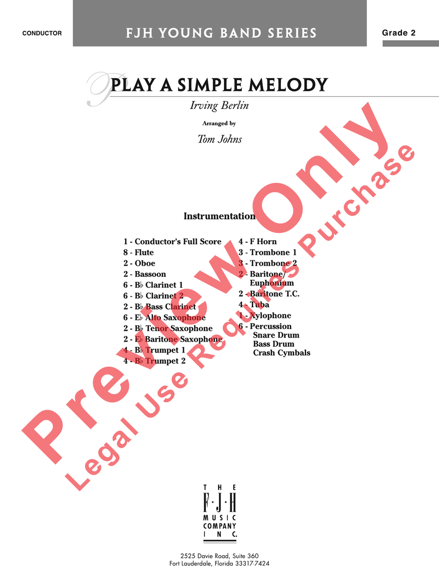 Play a Simple Melody Play a Simple Melody Concert Band scores gallery preview page 2