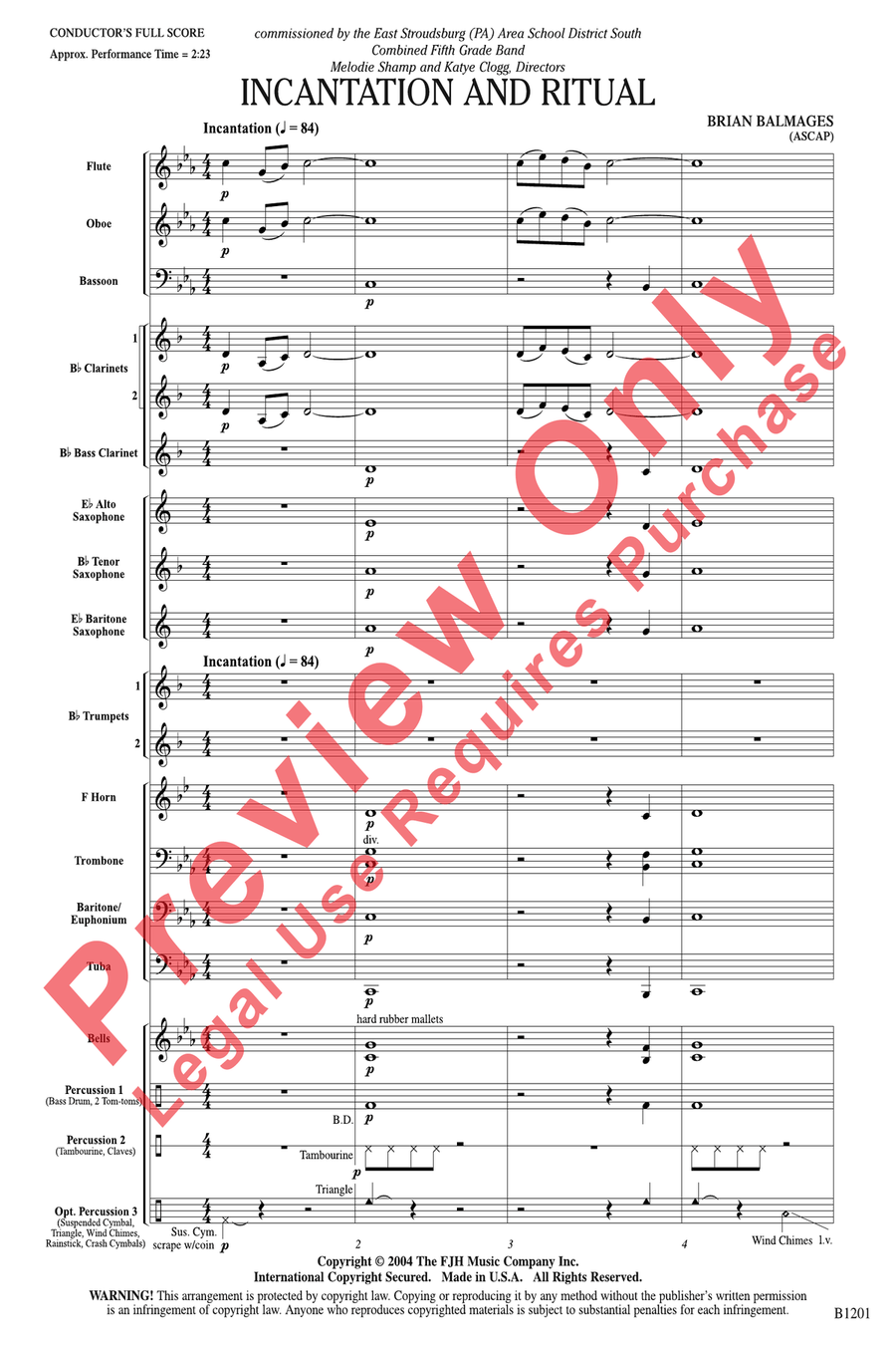 Incantation and Ritual Incantation and Ritual Concert Band scores gallery preview page 3