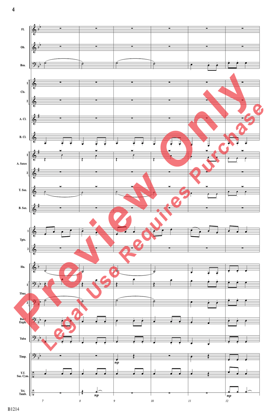 Dance at the Lake of Miramoor Concert Band scores gallery preview page 4