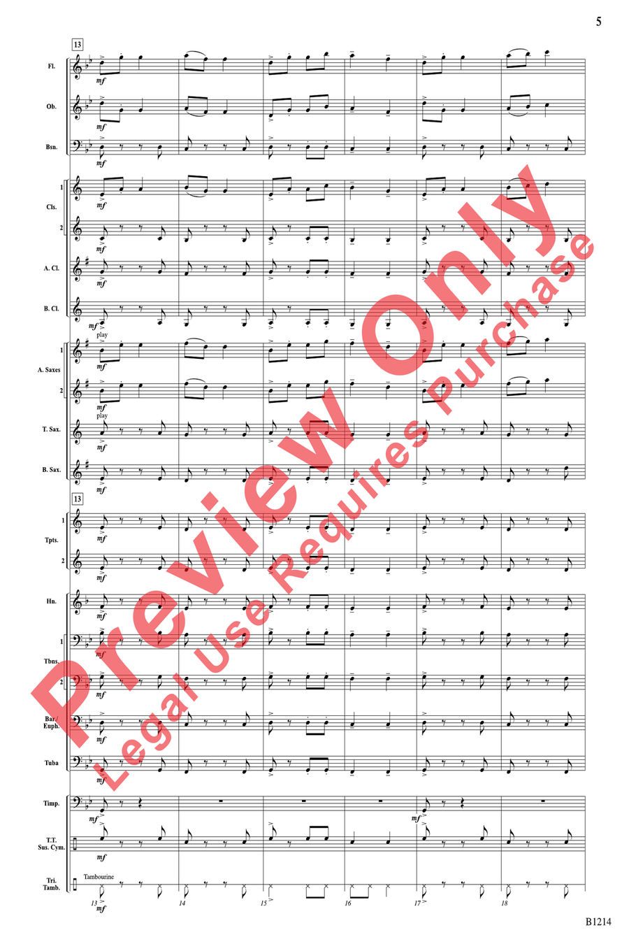 Dance at the Lake of Miramoor Concert Band scores gallery preview page 5