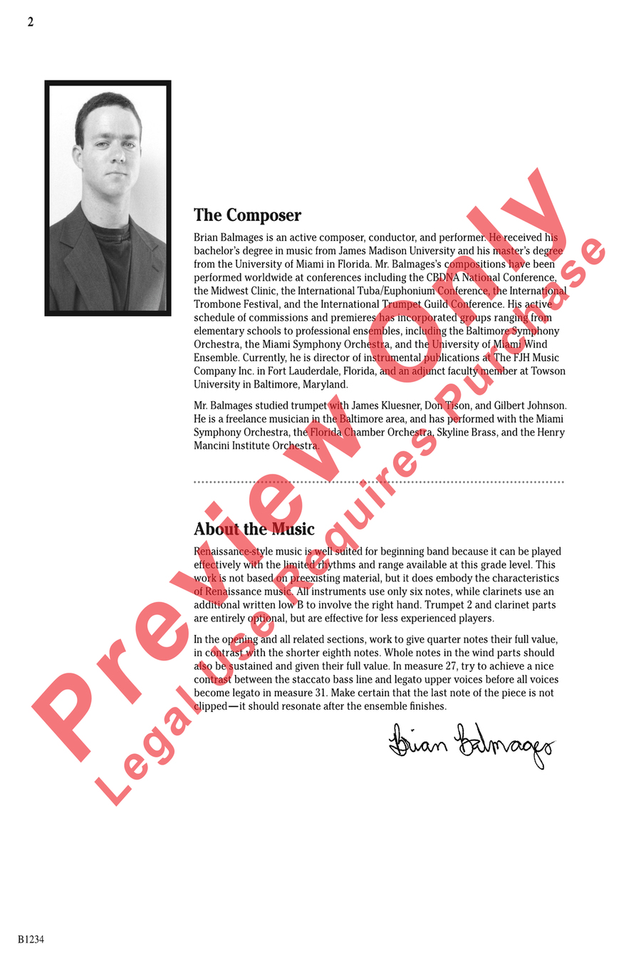 Courtly Dance and Procession Concert Band scores gallery preview page 2