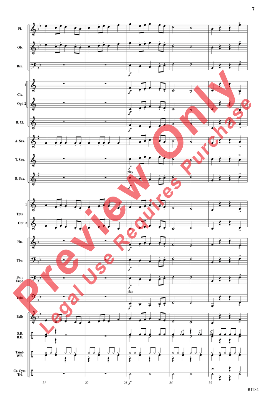 Courtly Dance and Procession Concert Band scores gallery preview page 7