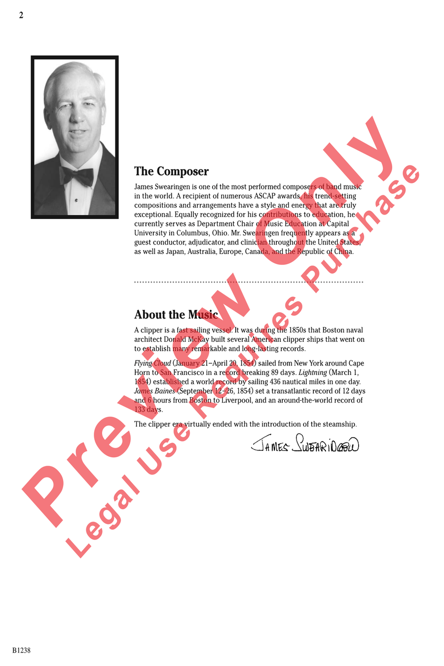 Legend of the Yankee Clippers Concert Band scores gallery preview page 2