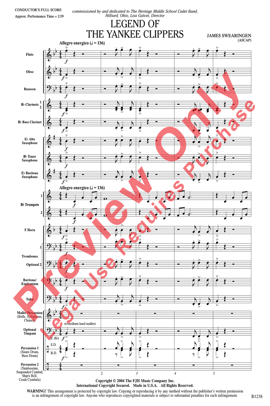 Legend of the Yankee Clippers Concert Band scores gallery preview page 3