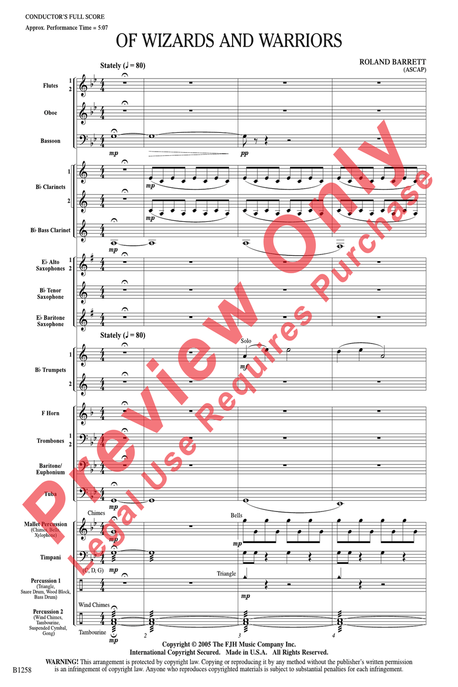 Of Wizards and Warriors Of Wizards and Warriors Concert Band scores gallery preview page 4