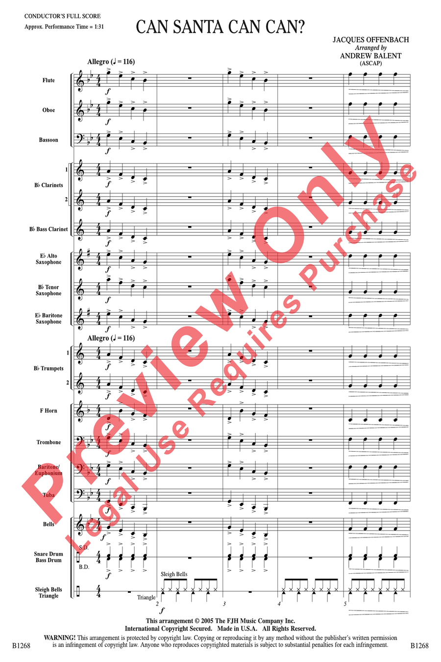 Can Santa Can Can? Can Santa Can Can? Concert Band scores gallery preview page 3