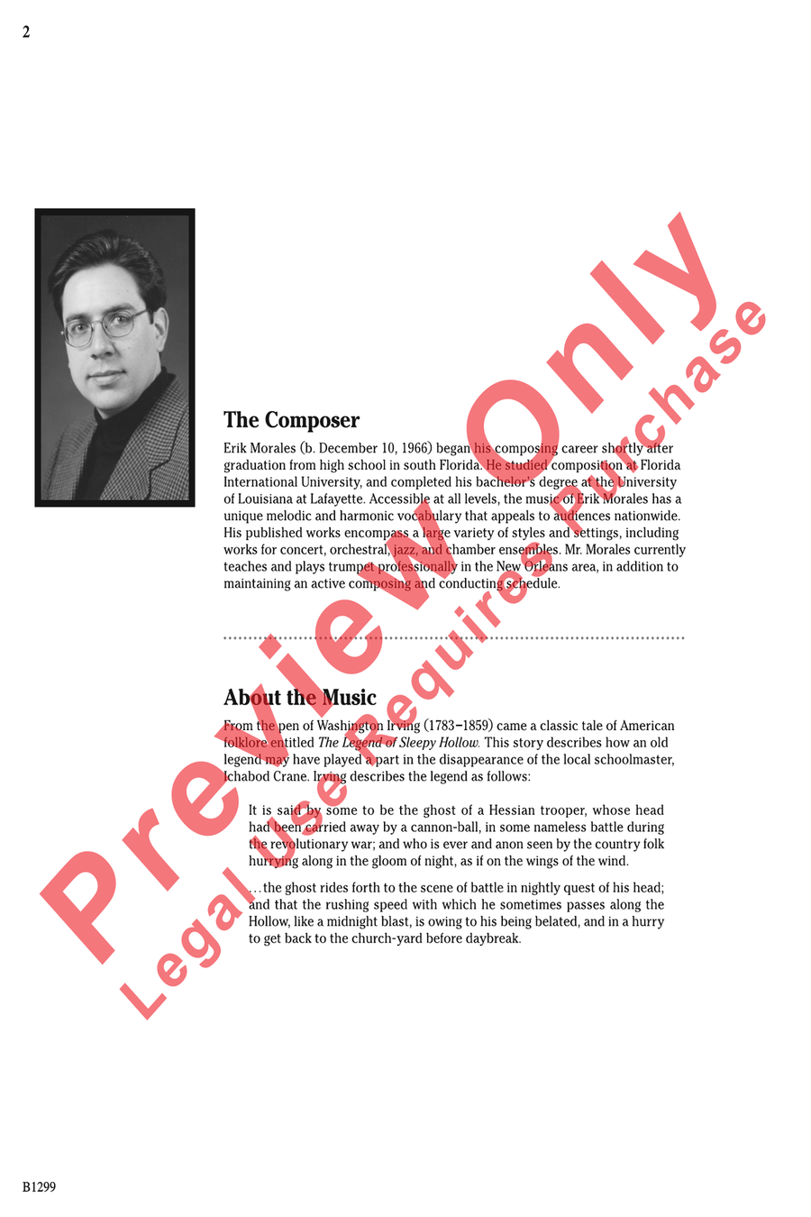 Through Darkened Sleepy Hollow Concert Band scores gallery preview page 2
