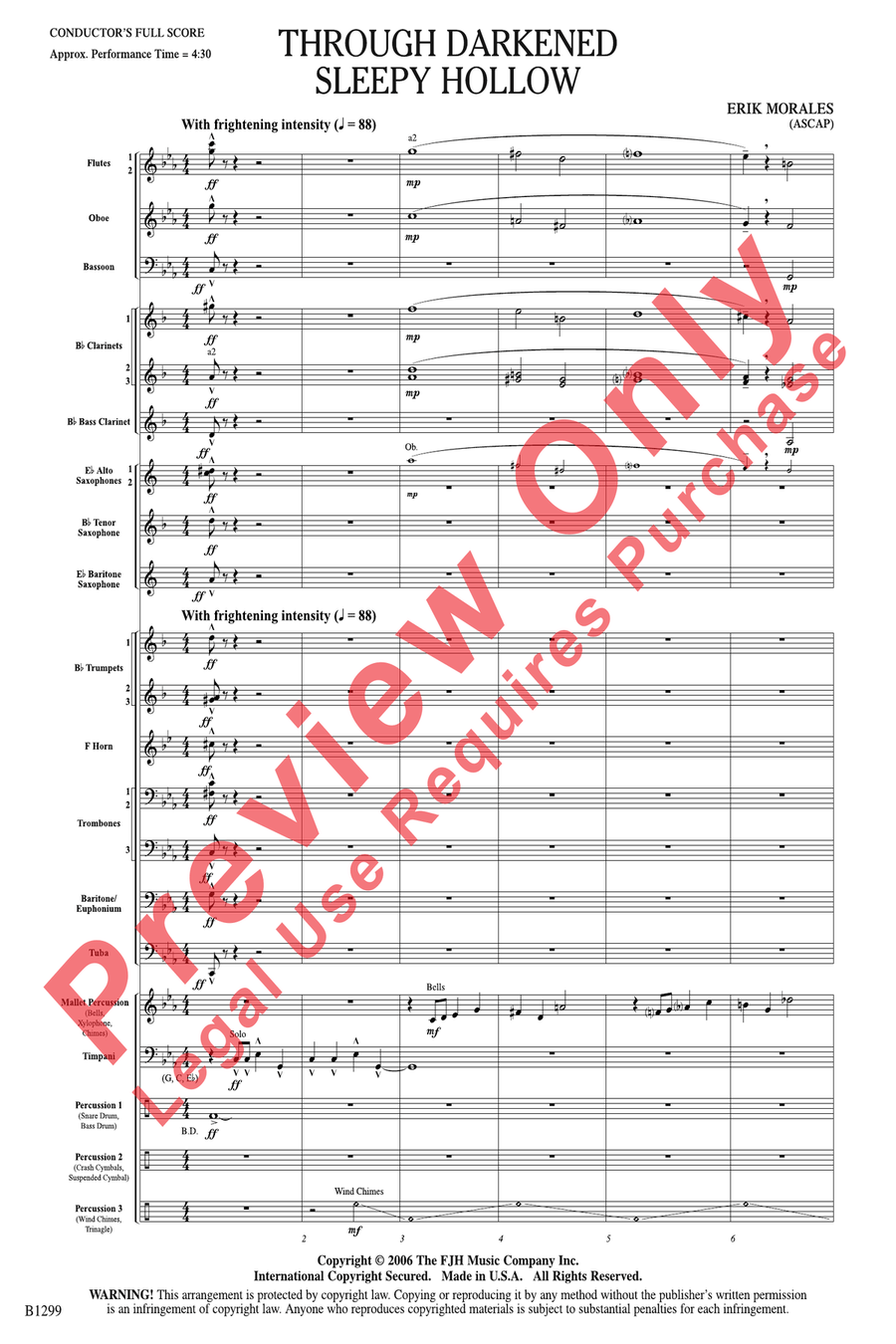 Through Darkened Sleepy Hollow Concert Band scores gallery preview page 4