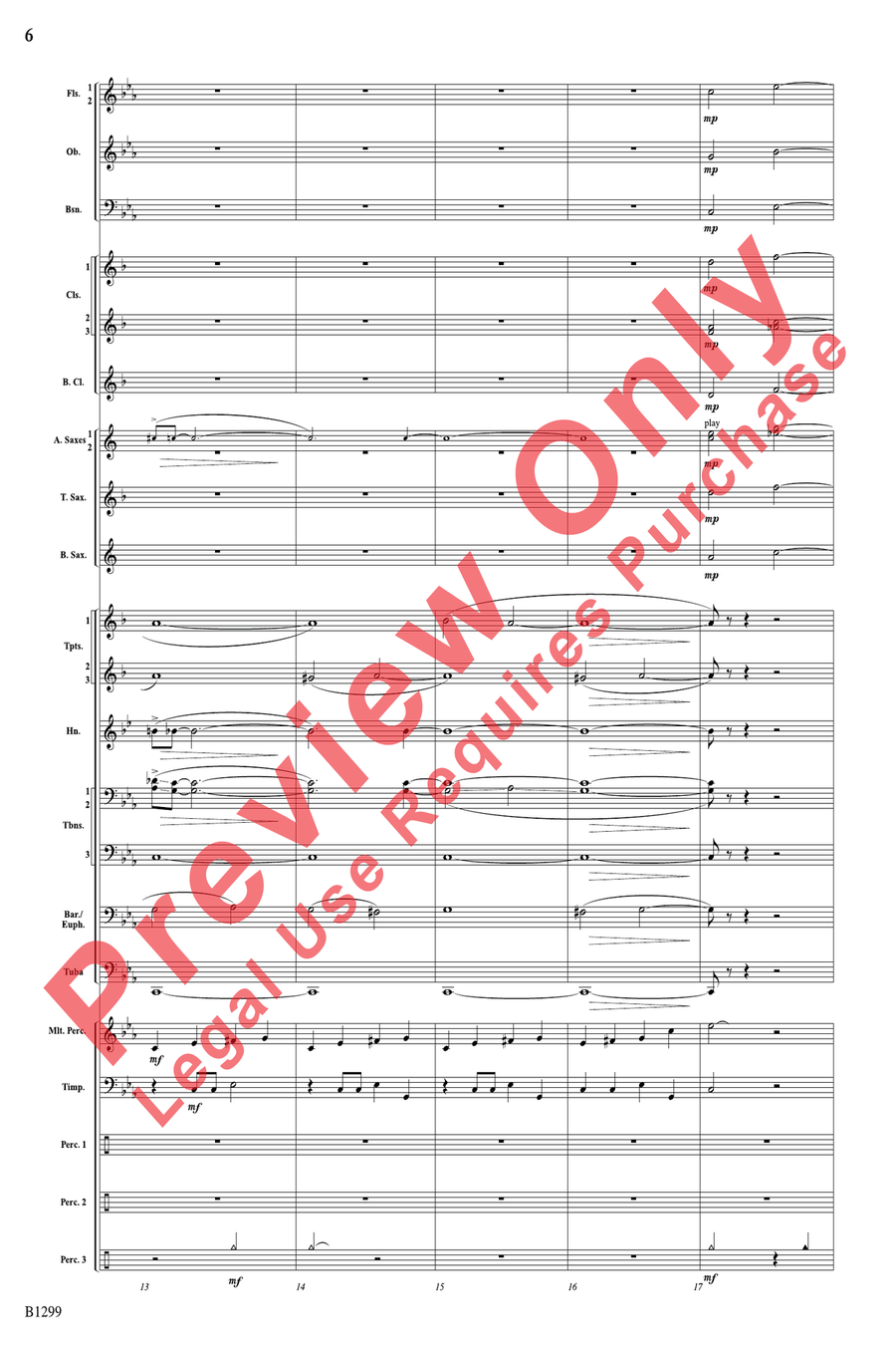 Through Darkened Sleepy Hollow Concert Band scores gallery preview page 6