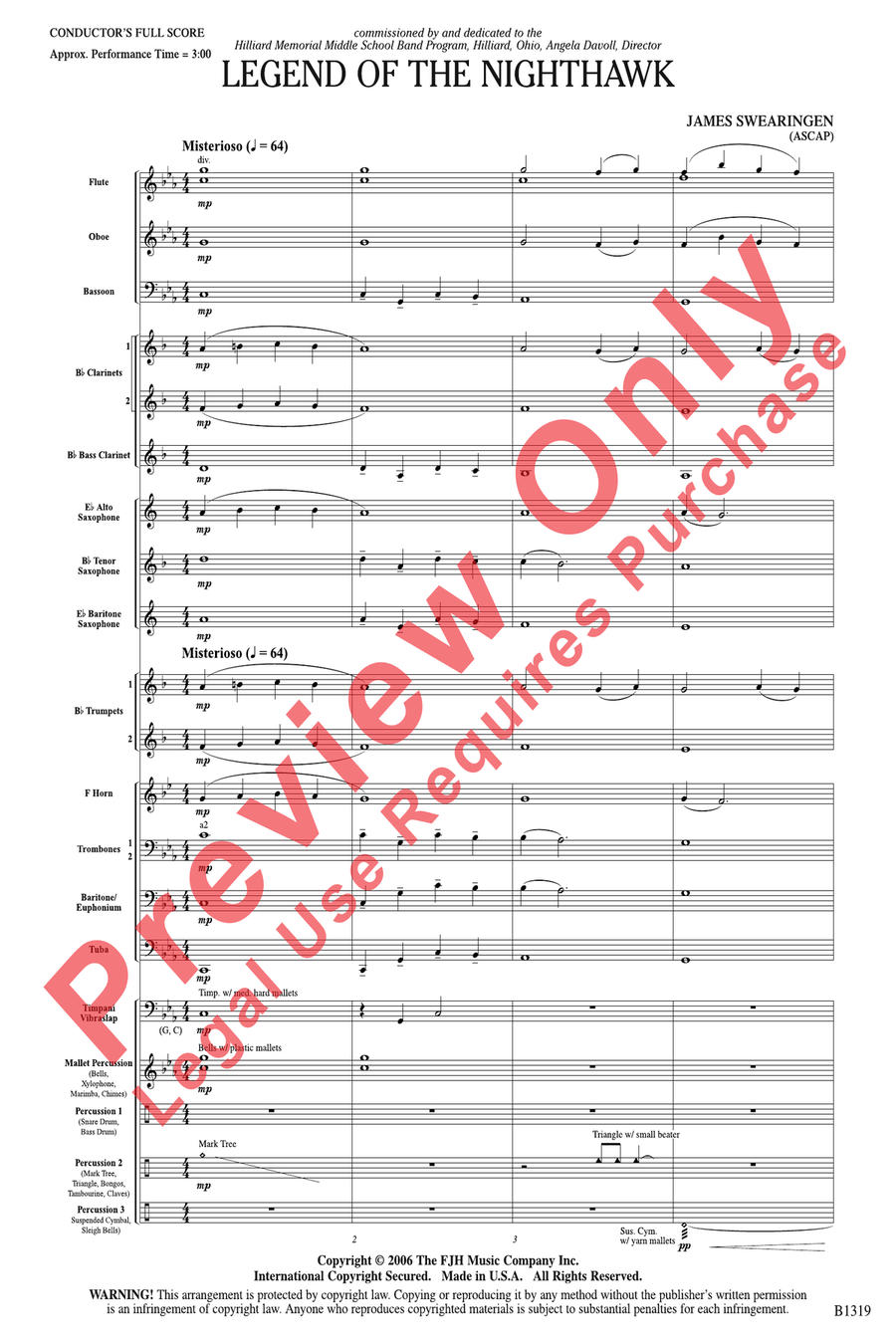 Legend of the Nighthawk Legend of the Nighthawk Concert Band scores gallery preview page 3