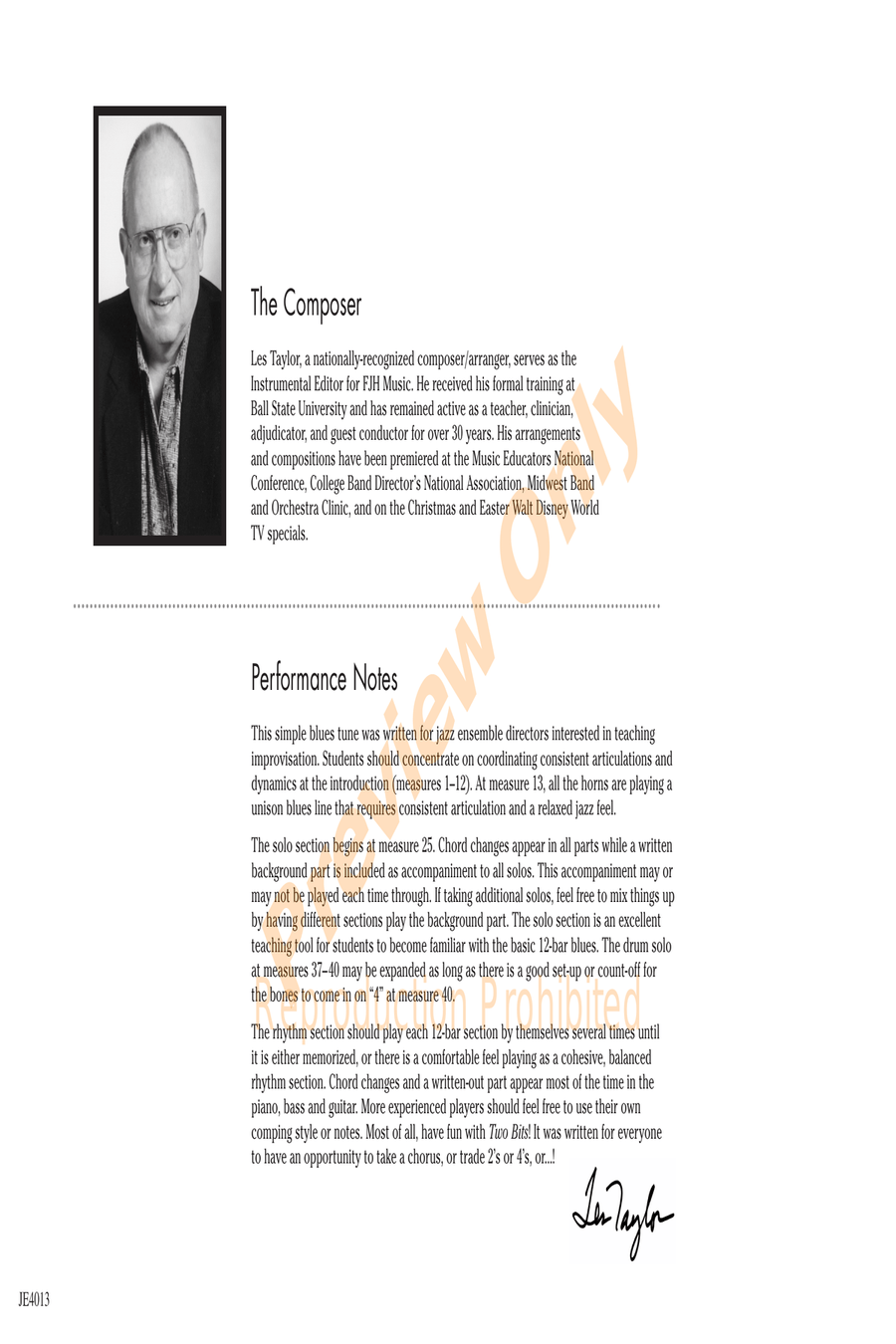 Two Bits Jazz Ensemble scores gallery preview page 2