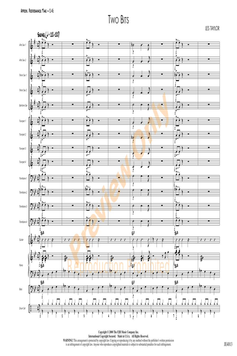 Two Bits Jazz Ensemble scores gallery preview page 3