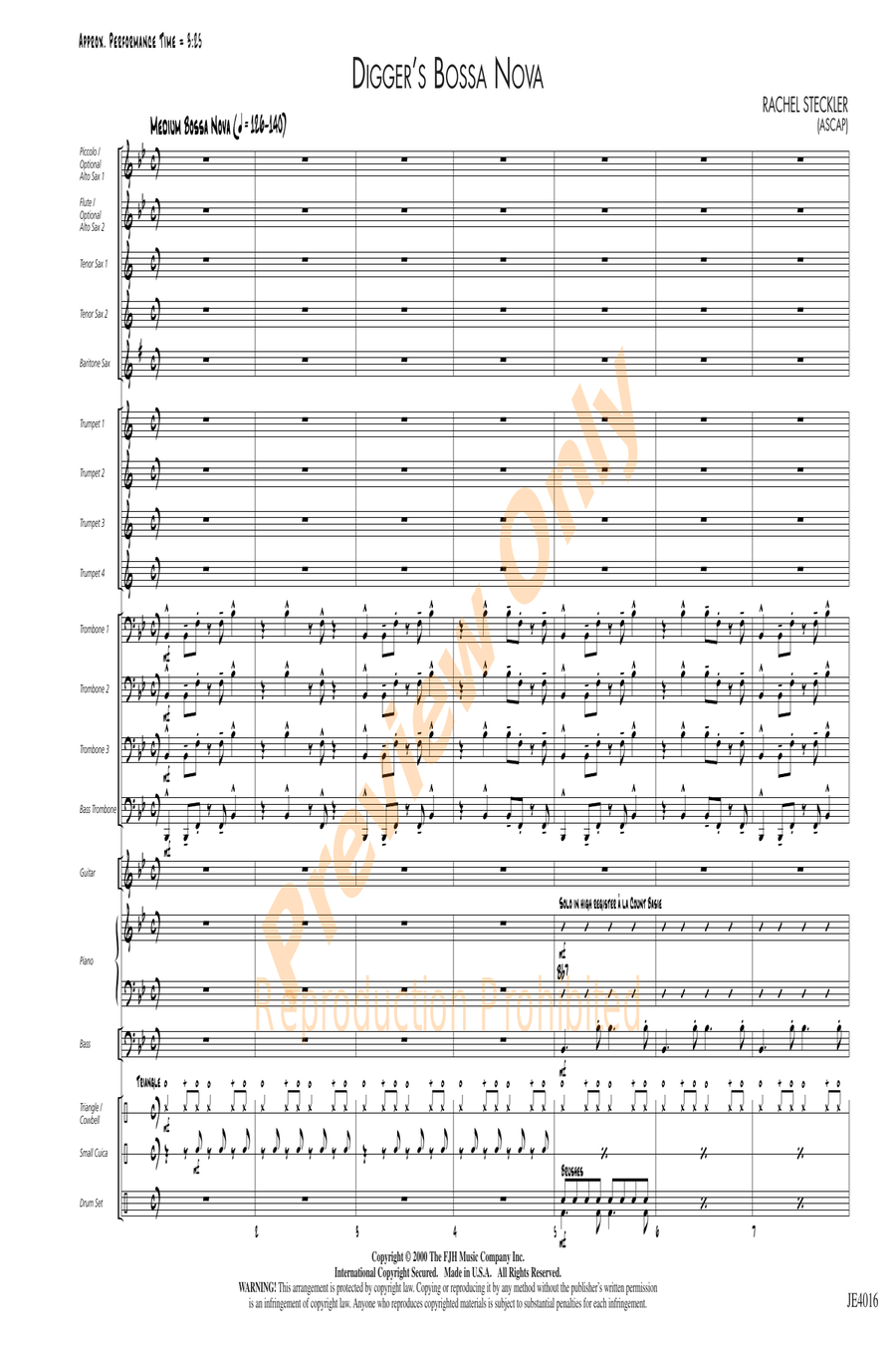Digger's Bossa Nova Jazz Ensemble scores gallery preview page 3