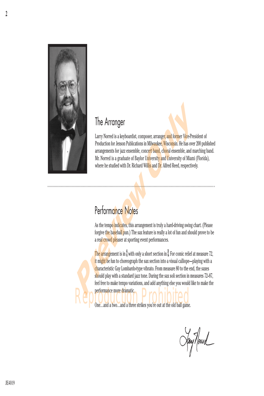 Take Me Out to the Ball Game Jazz Ensemble scores gallery preview page 2