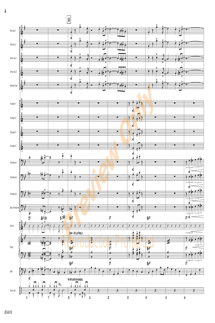 Take Me Out to the Ball Game Jazz Ensemble scores gallery preview page 4
