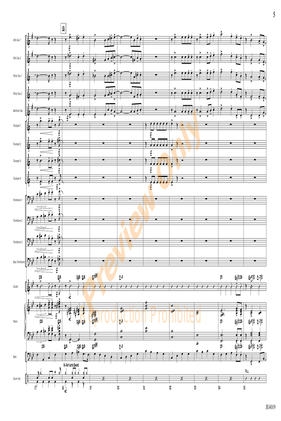 Take Me Out to the Ball Game Jazz Ensemble scores gallery preview page 5