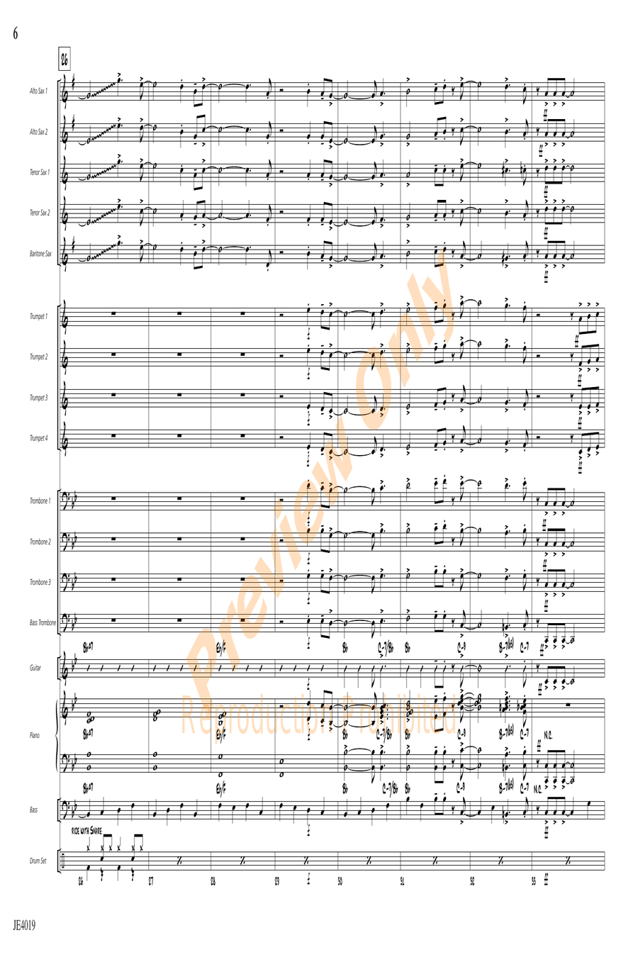 Take Me Out to the Ball Game Jazz Ensemble scores gallery preview page 6