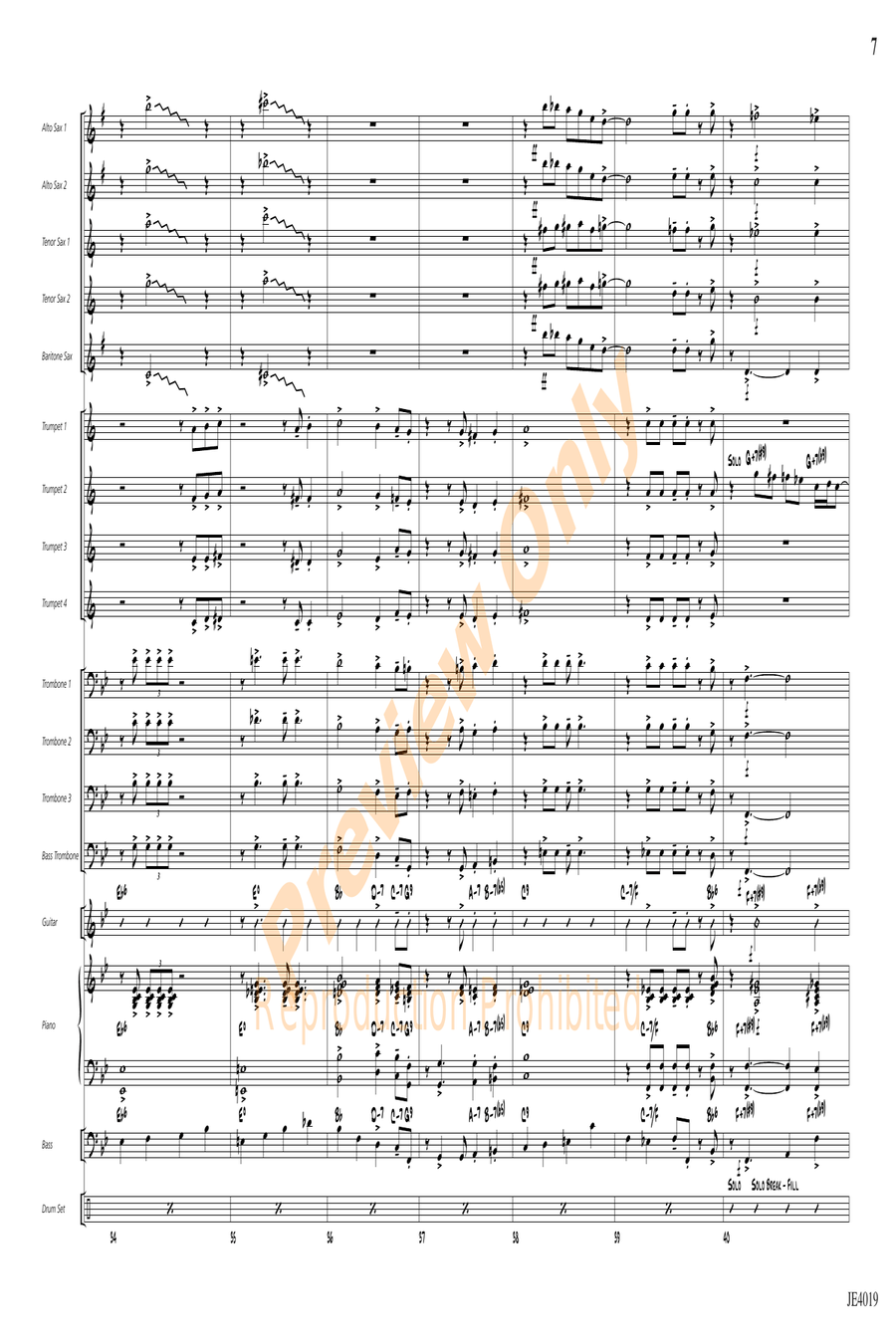 Take Me Out to the Ball Game Jazz Ensemble scores gallery preview page 7