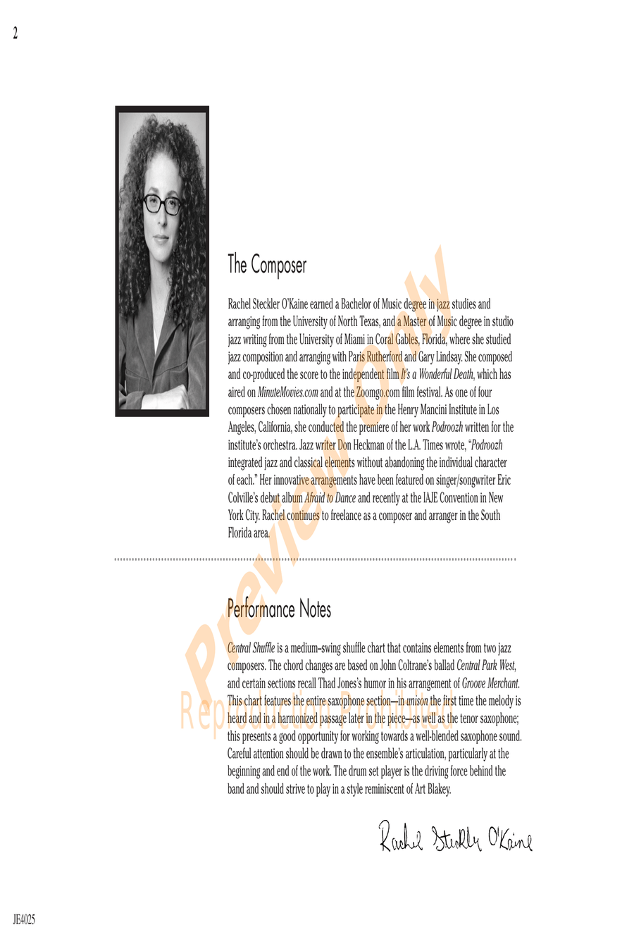 Central Shuffle Central Shuffle Jazz Ensemble scores gallery preview page 2