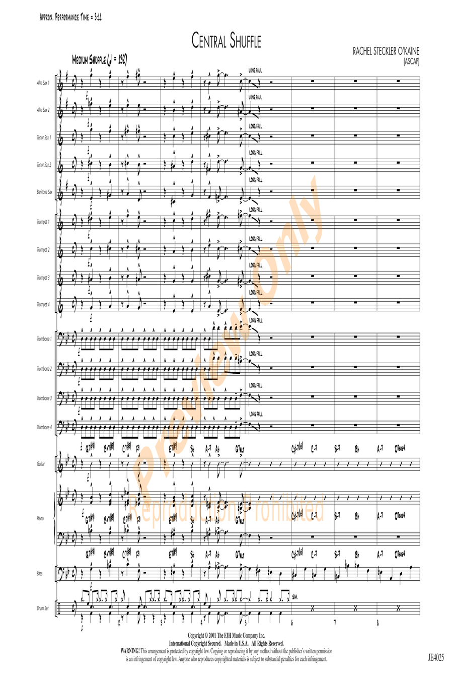 Central Shuffle Central Shuffle Jazz Ensemble scores gallery preview page 3