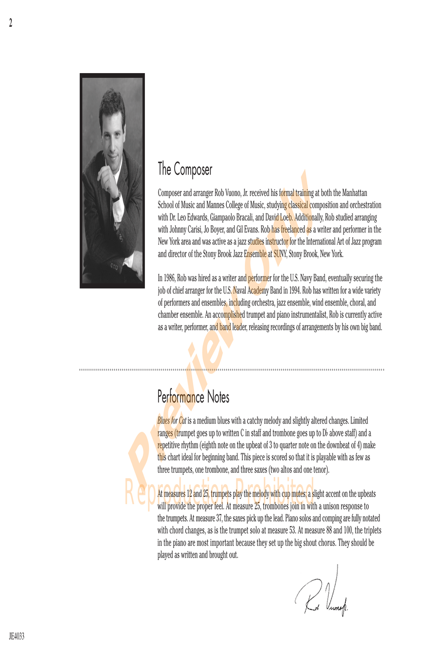 Blues for Cat Blues for Cat Jazz Ensemble scores gallery preview page 2