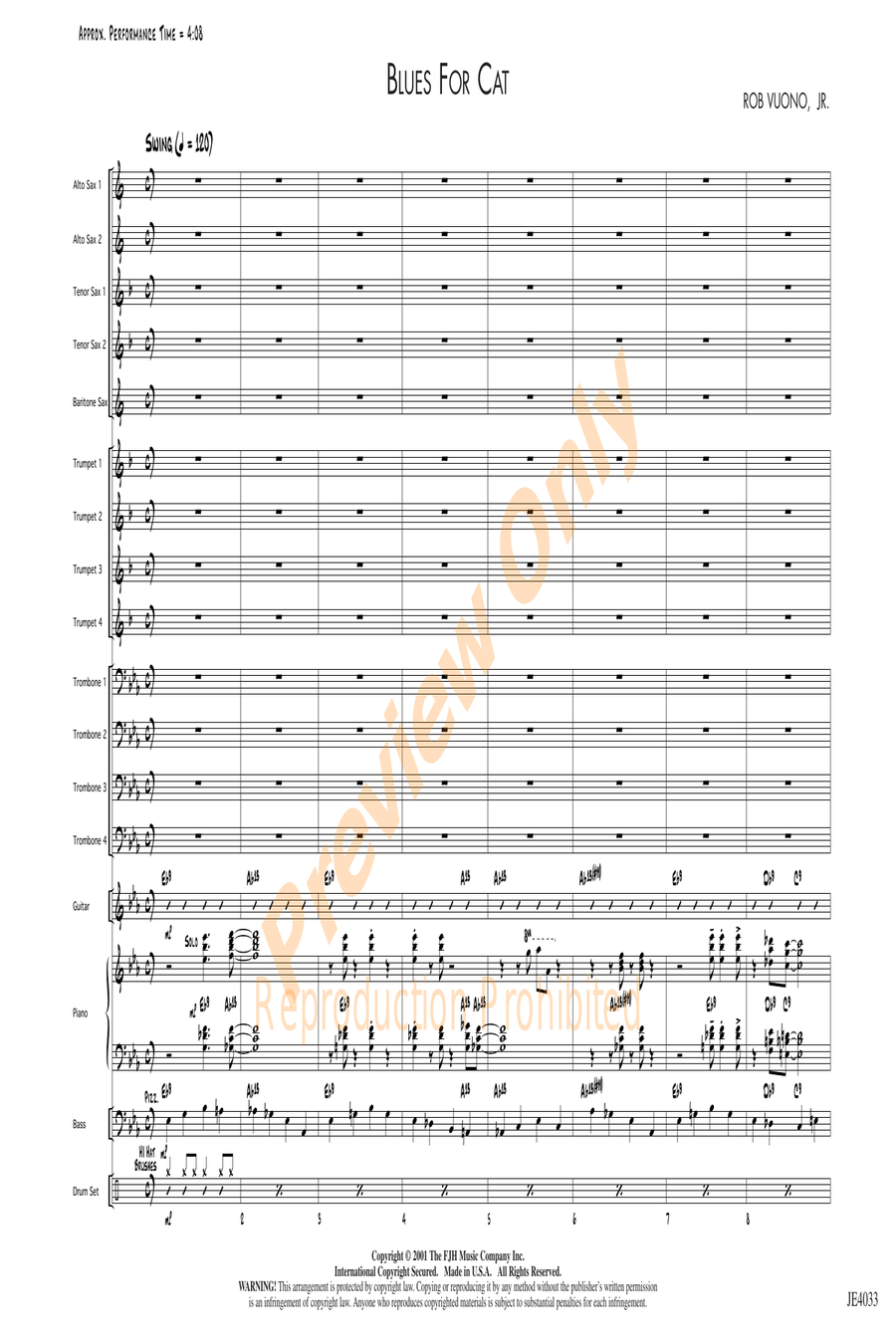 Blues for Cat Blues for Cat Jazz Ensemble scores gallery preview page 3