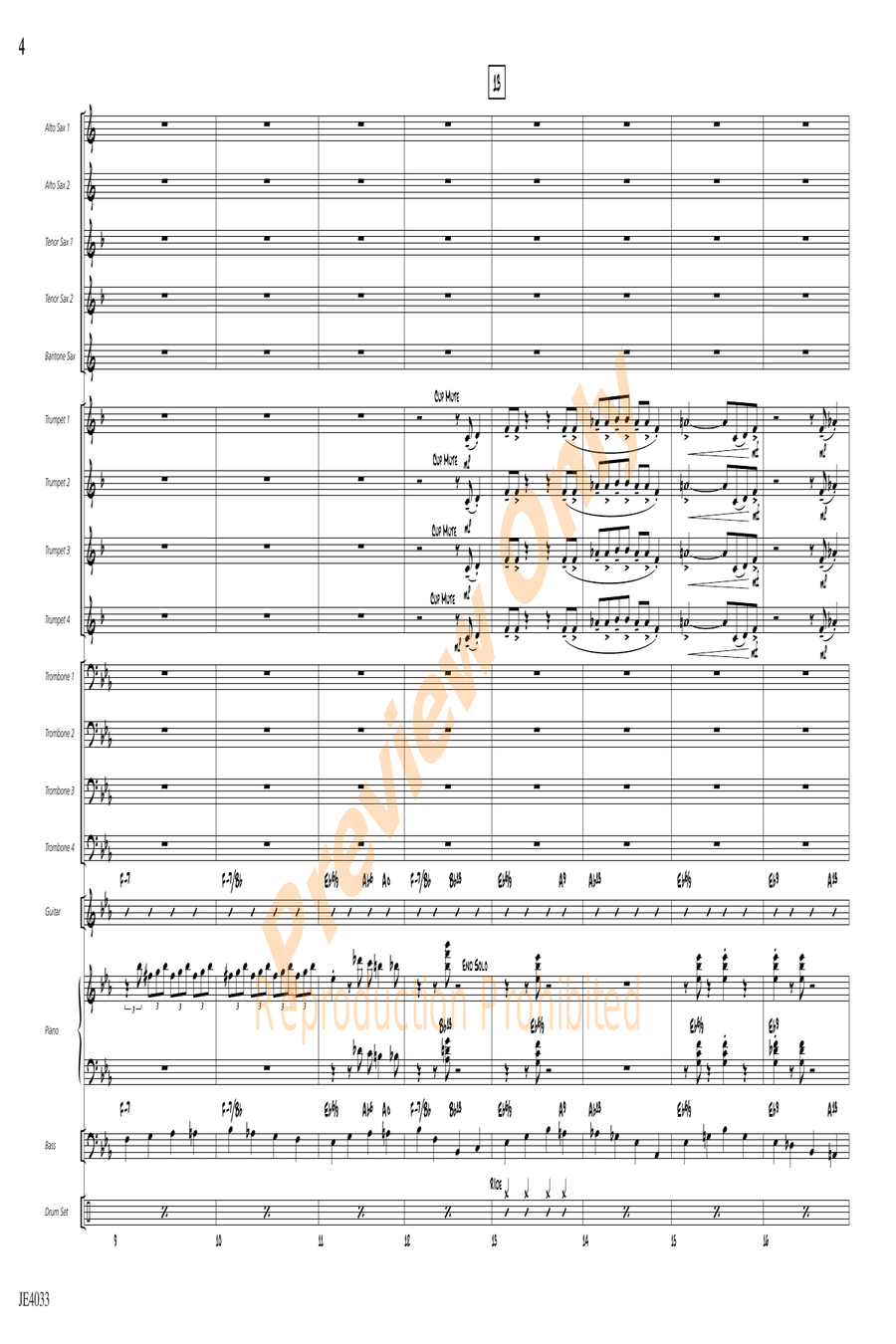 Blues for Cat Blues for Cat Jazz Ensemble scores gallery preview page 4