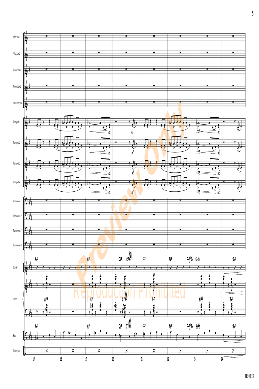 Blues for Cat Blues for Cat Jazz Ensemble scores gallery preview page 5