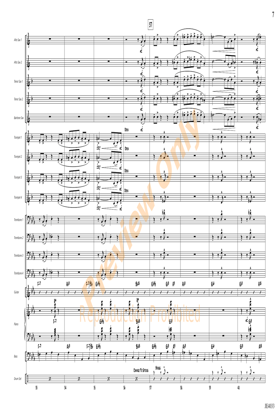 Blues for Cat Blues for Cat Jazz Ensemble scores gallery preview page 7