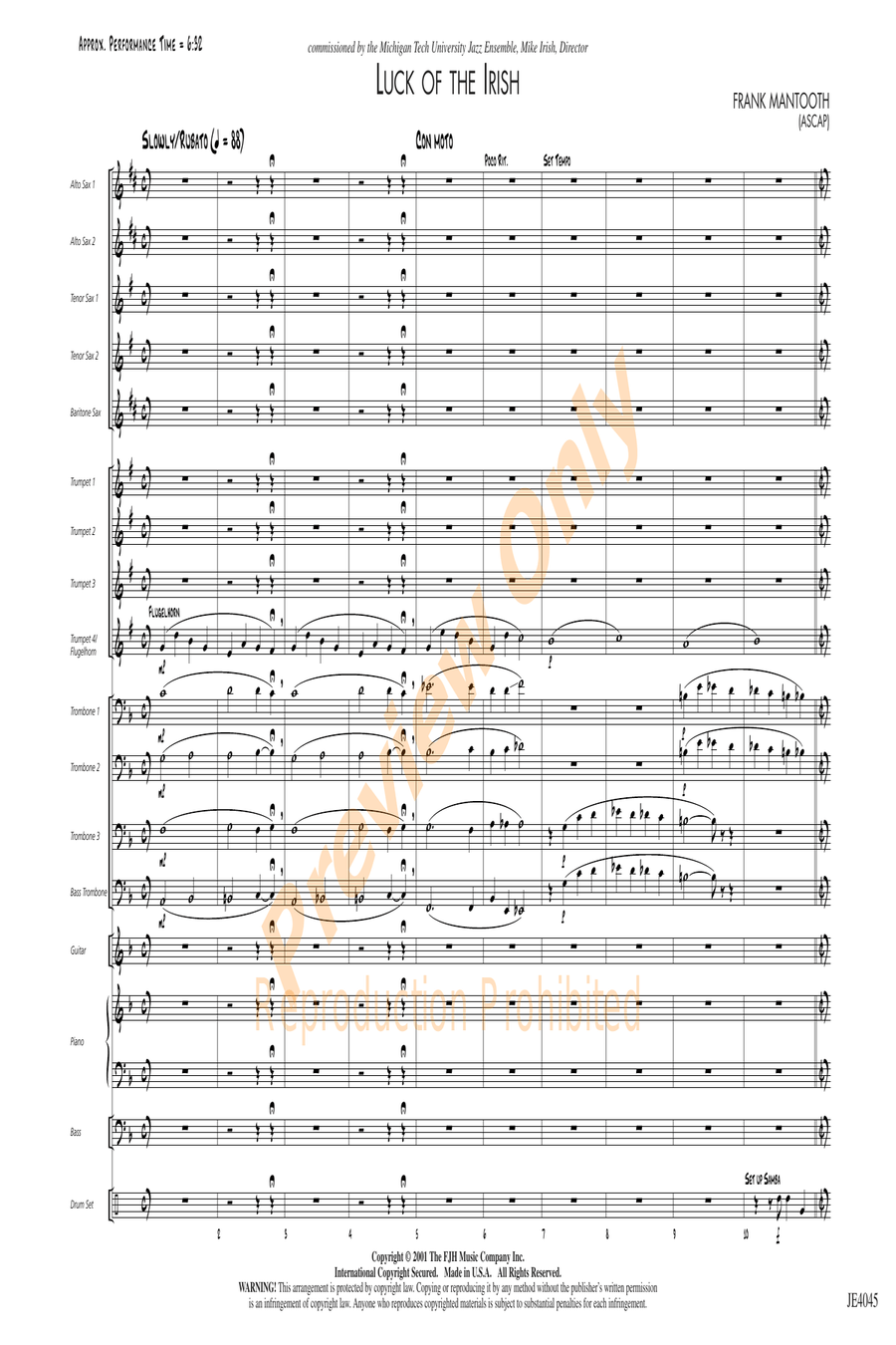Luck of the Irish Luck of the Irish Jazz Ensemble scores gallery preview page 3
