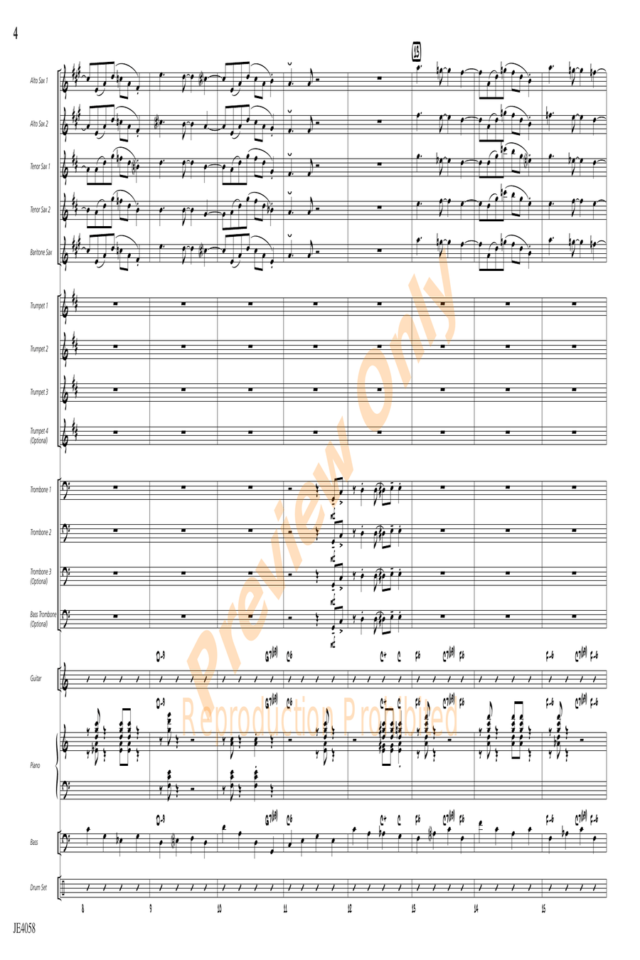 I've Got the Pearl on a String Jazz Ensemble scores gallery preview page 4