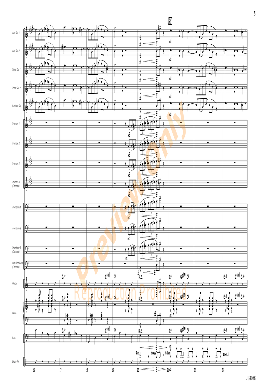 I've Got the Pearl on a String Jazz Ensemble scores gallery preview page 5