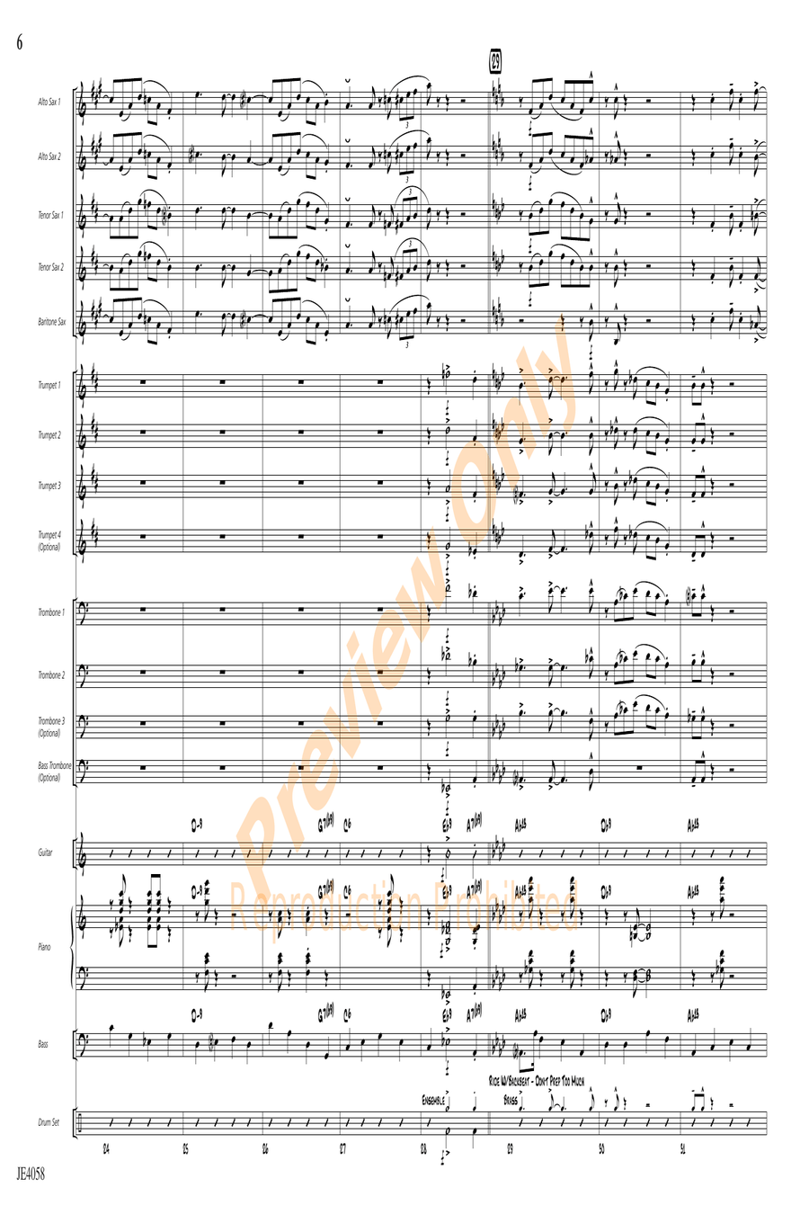 I've Got the Pearl on a String Jazz Ensemble scores gallery preview page 6