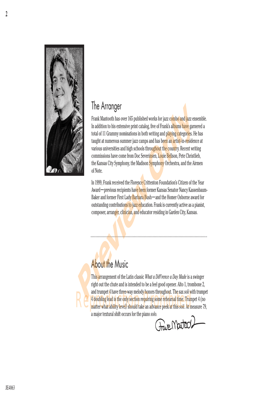 What a Diff'rence a Day Made Jazz Ensemble scores gallery preview page 2