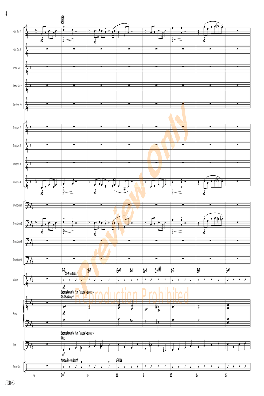 What a Diff'rence a Day Made Jazz Ensemble scores gallery preview page 4