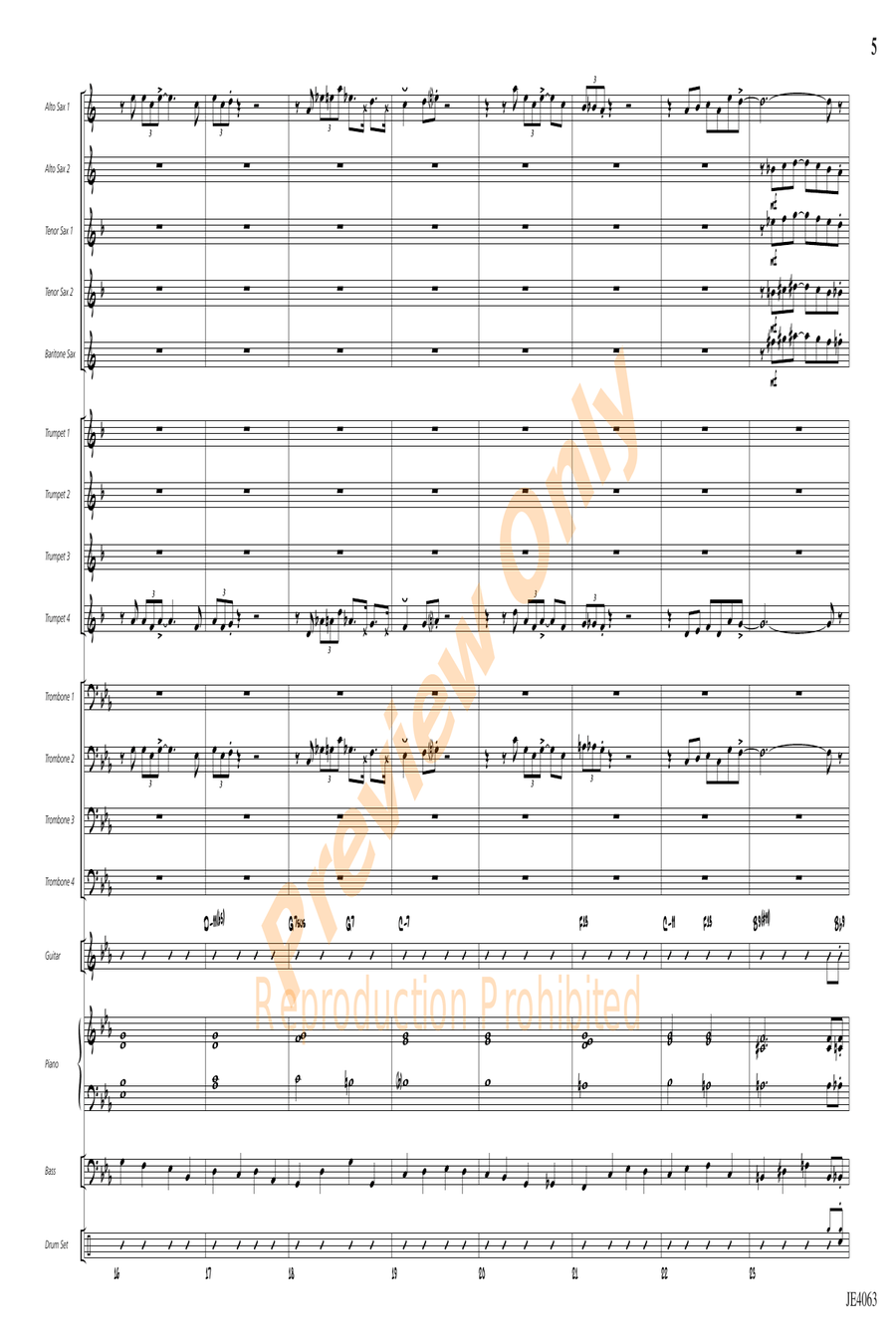 What a Diff'rence a Day Made Jazz Ensemble scores gallery preview page 5