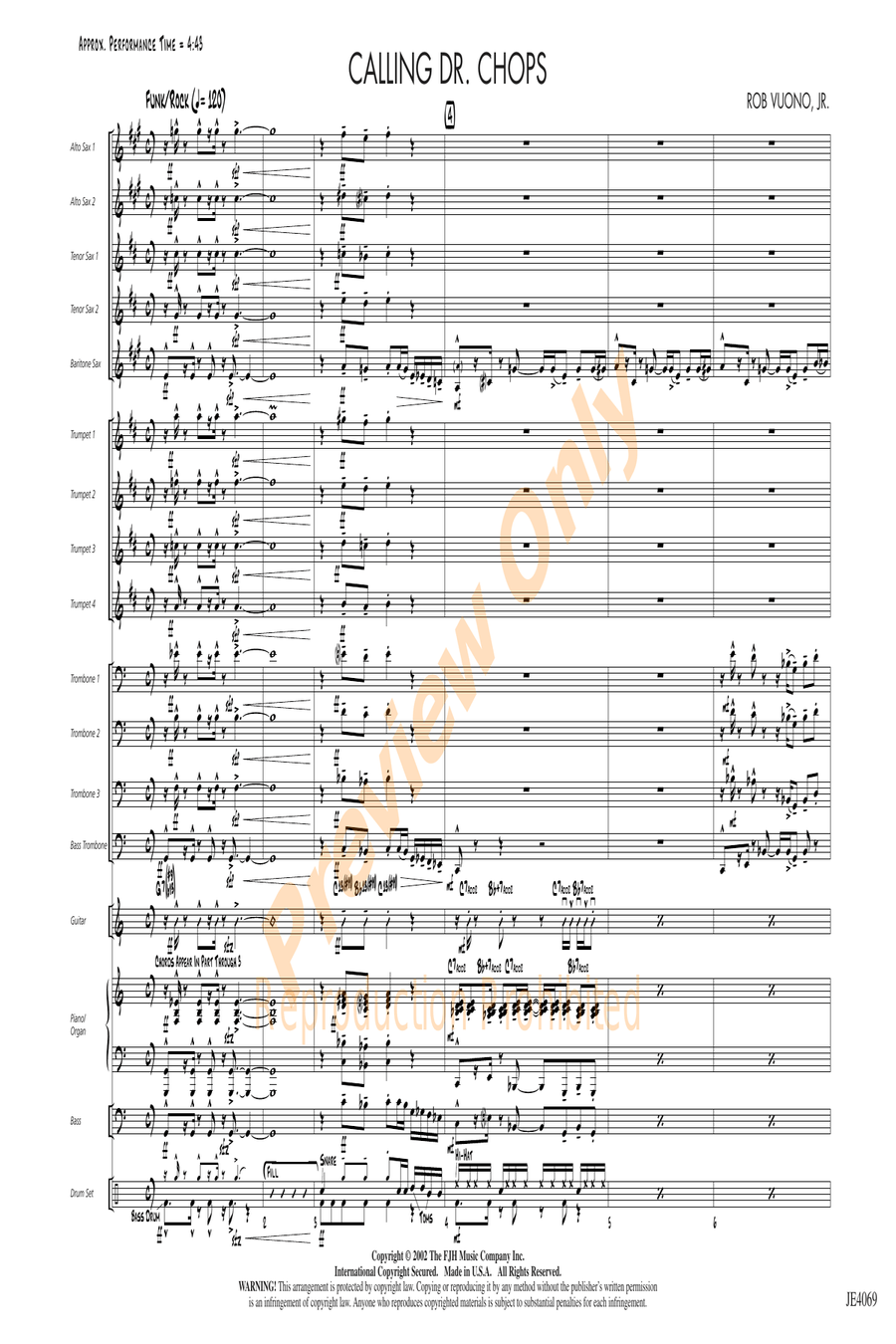 Calling Dr. Chops Calling Dr. Chops Jazz Ensemble scores gallery preview page 3