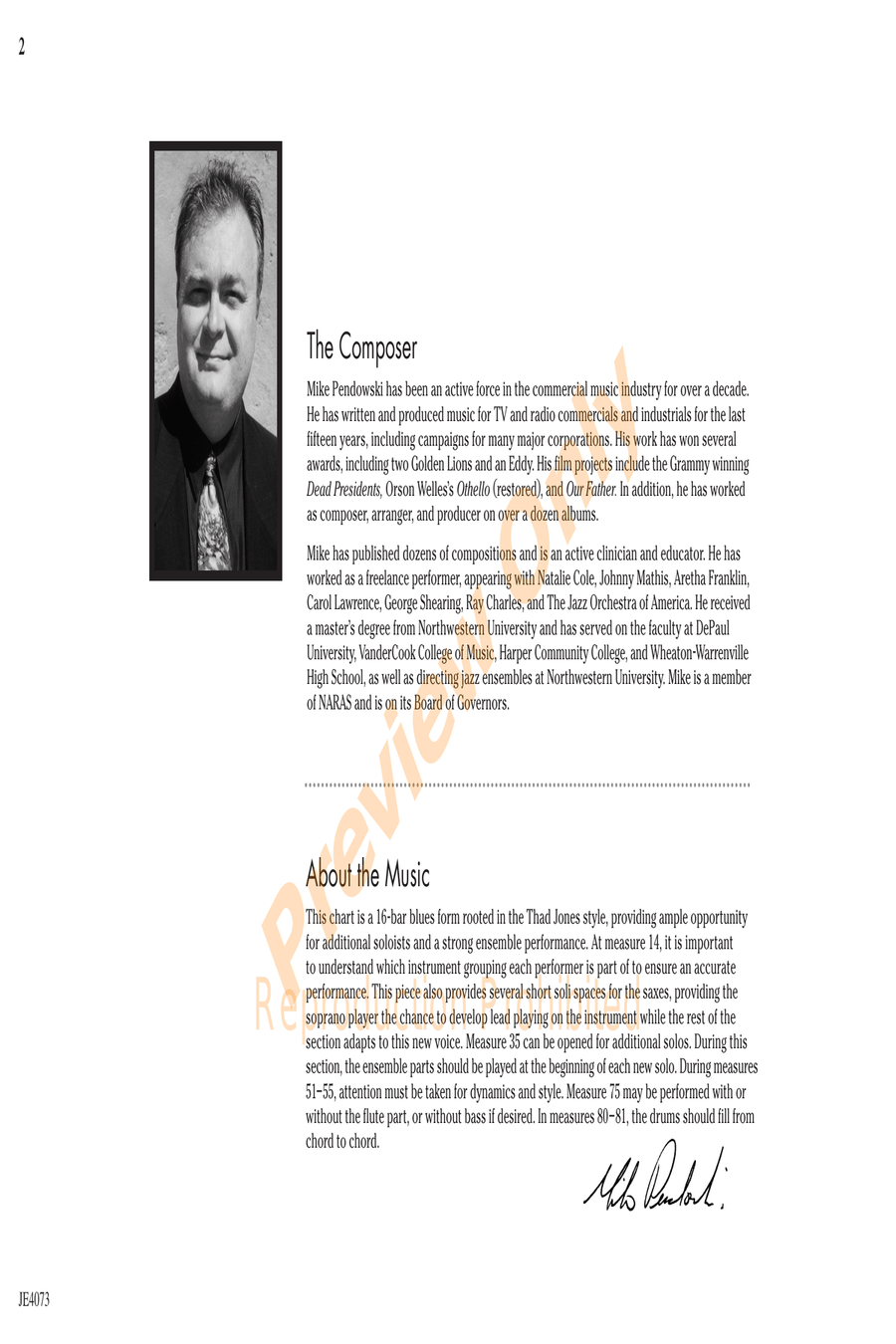 Blues for Mr. K Blues for Mr. K Jazz Ensemble scores gallery preview page 2
