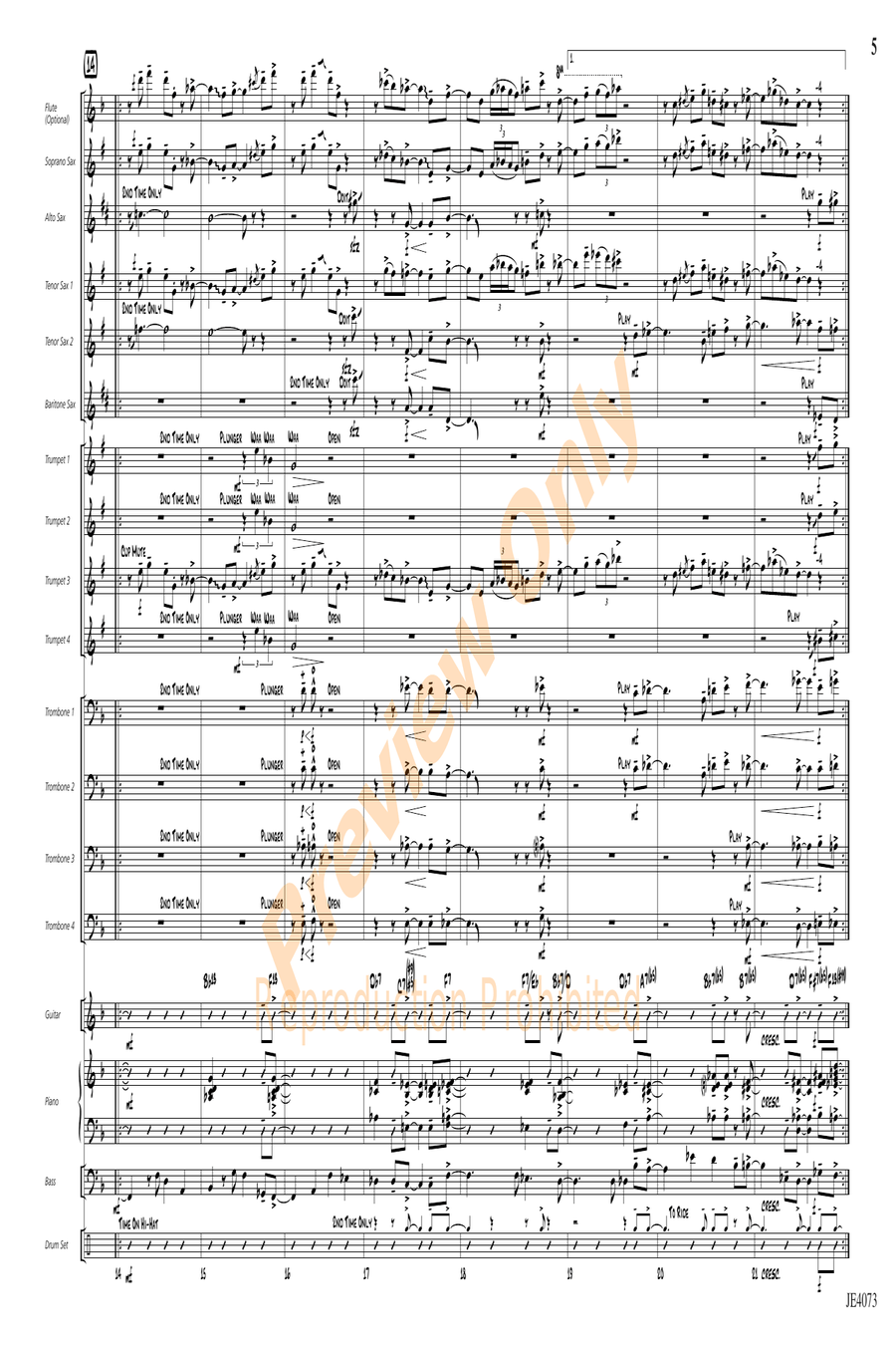 Blues for Mr. K Blues for Mr. K Jazz Ensemble scores gallery preview page 5