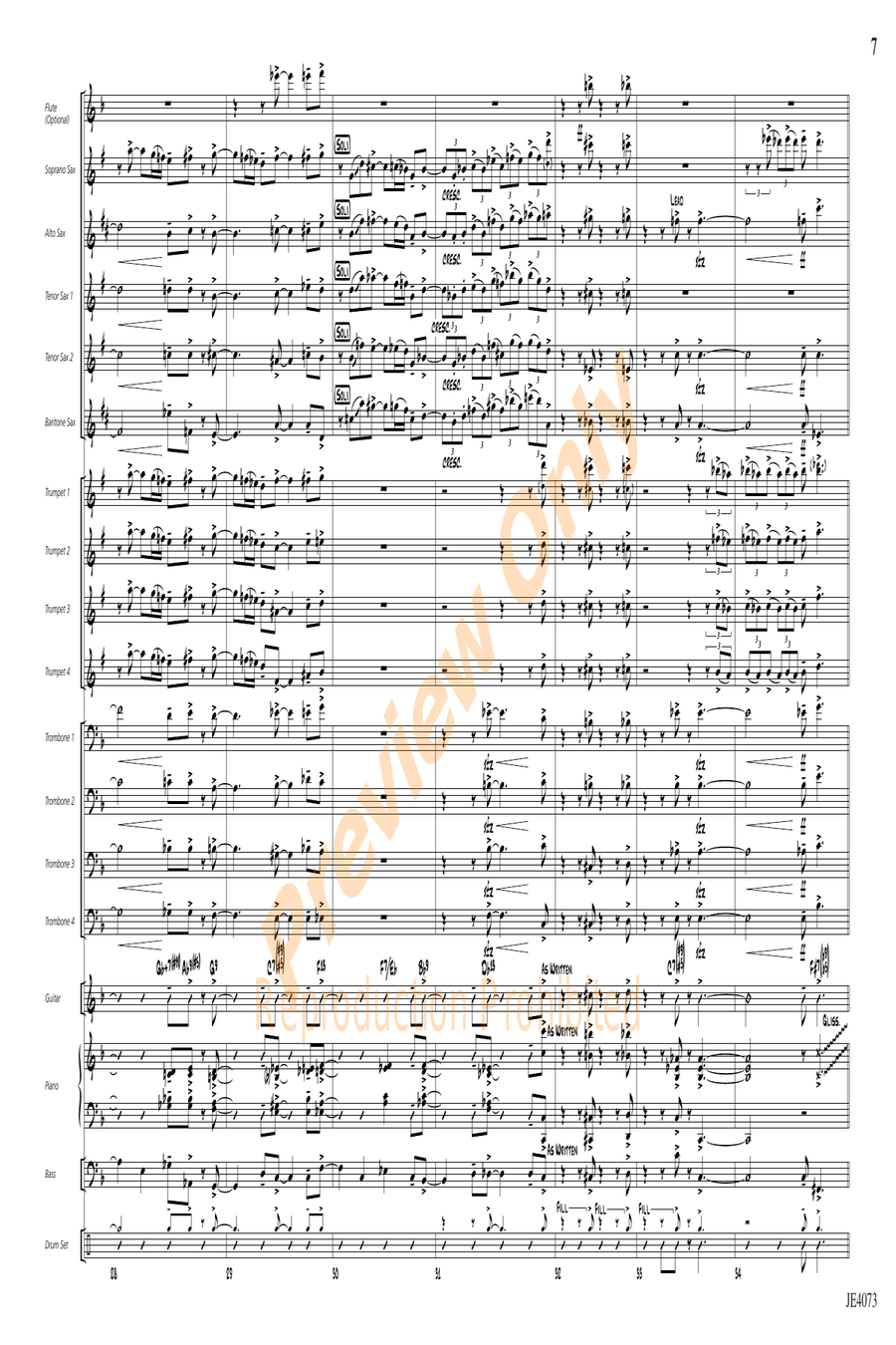 Blues for Mr. K Blues for Mr. K Jazz Ensemble scores gallery preview page 7