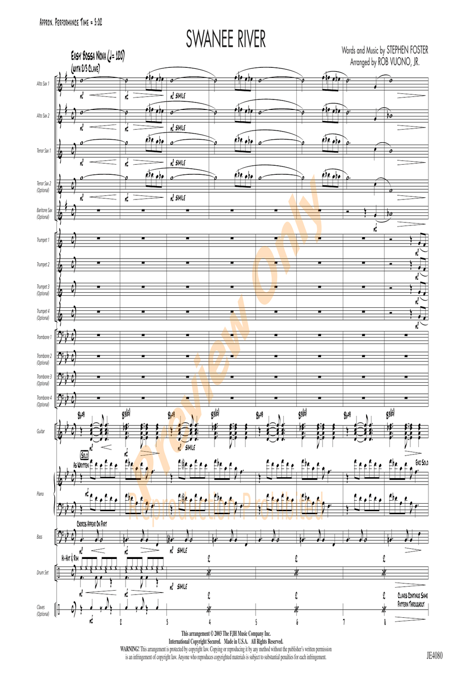 Swanee River Swanee River Jazz Ensemble scores gallery preview page 3