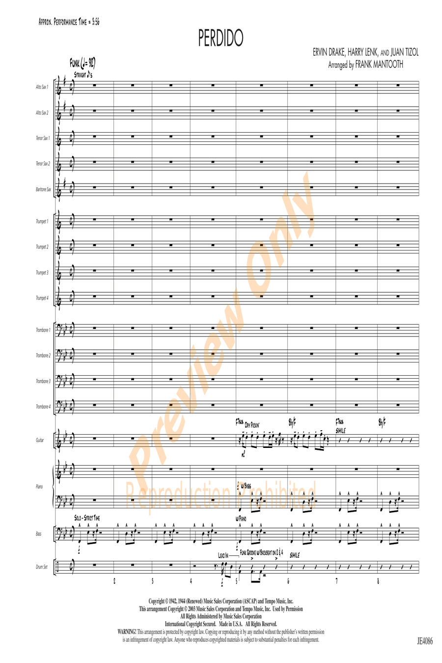 Perdido Perdido Jazz Ensemble scores gallery preview page 3
