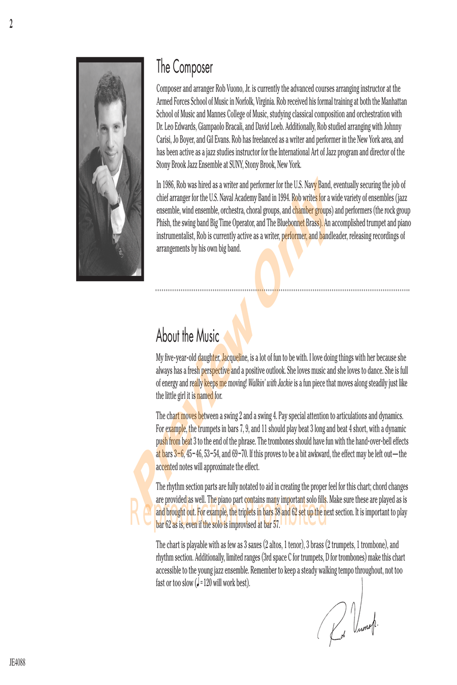 Walkin' with Jackie Walkin' with Jackie Jazz Ensemble scores gallery preview page 2