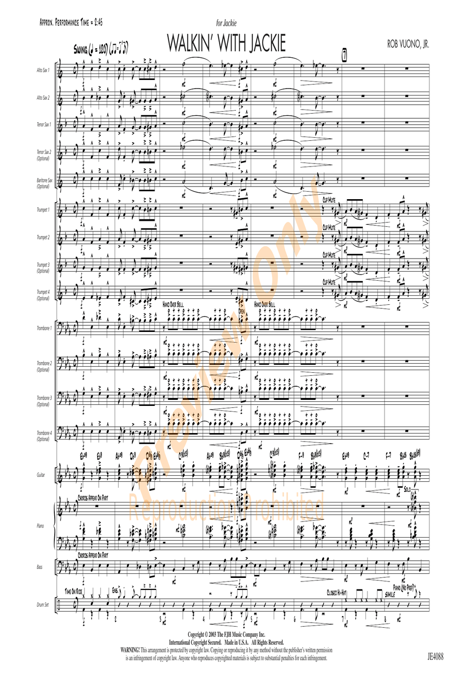 Walkin' with Jackie Walkin' with Jackie Jazz Ensemble scores gallery preview page 3