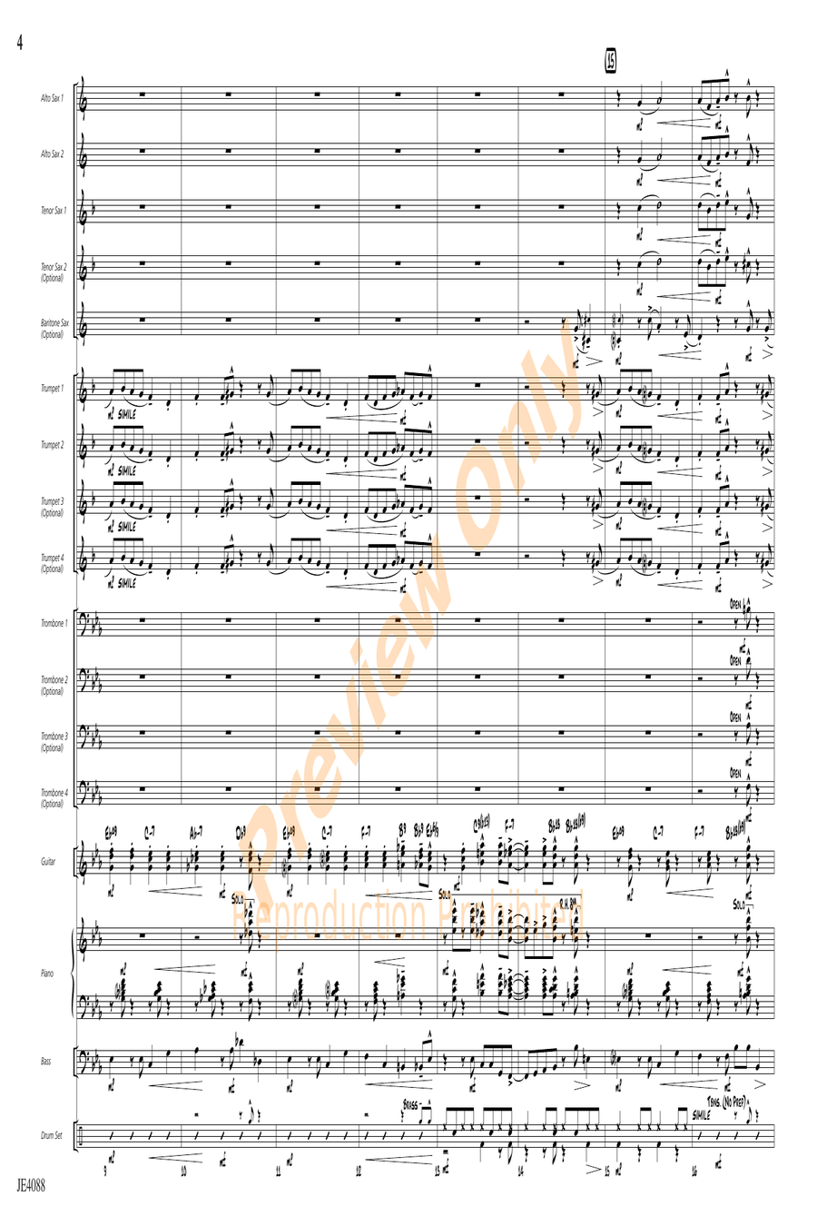 Walkin' with Jackie Walkin' with Jackie Jazz Ensemble scores gallery preview page 4